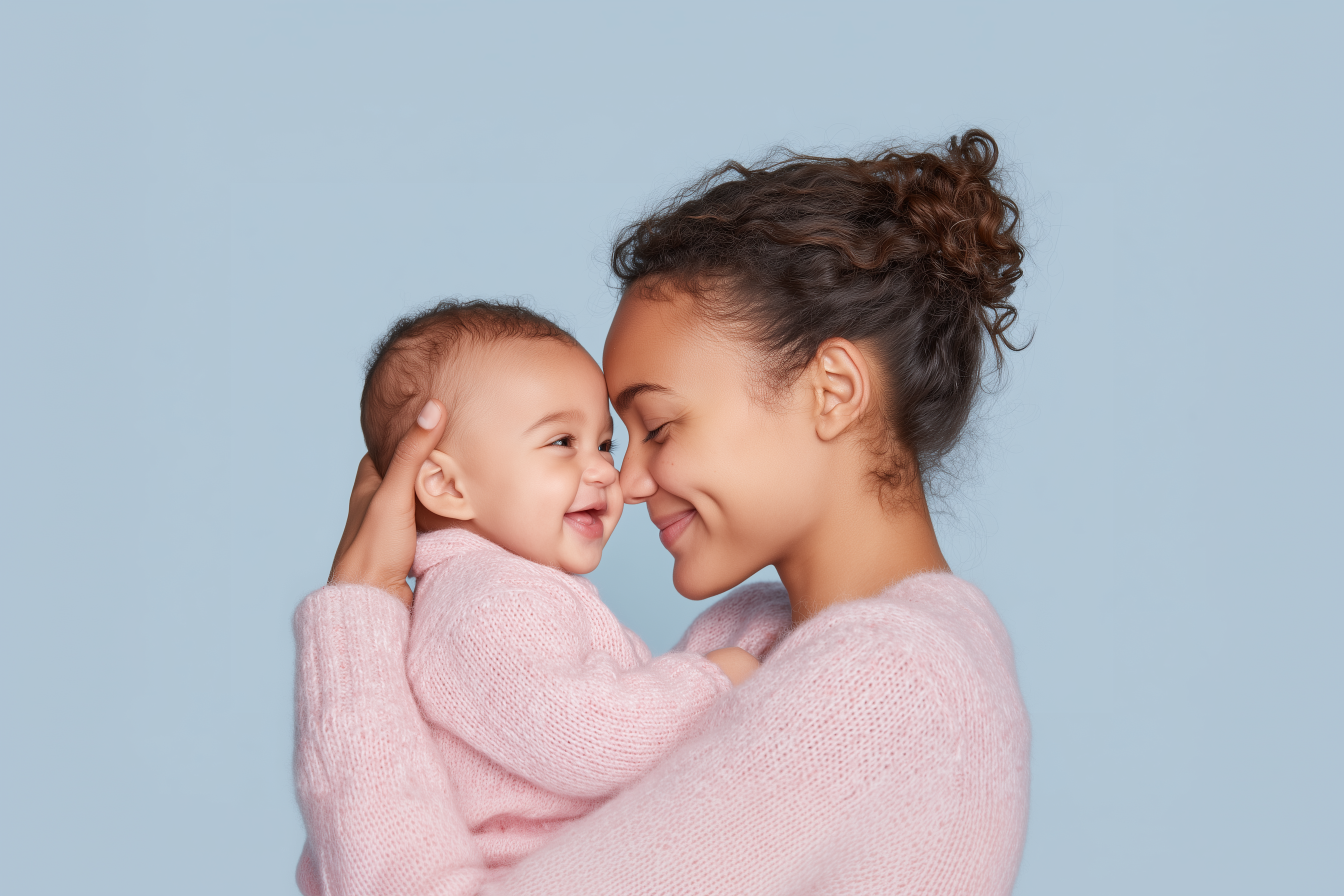 Mother holding baby - postnatal care illustration